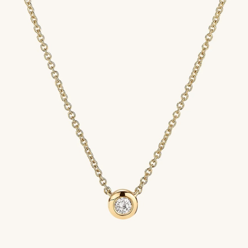 Mejuri 14k Gold Diamond Pendant Necklace